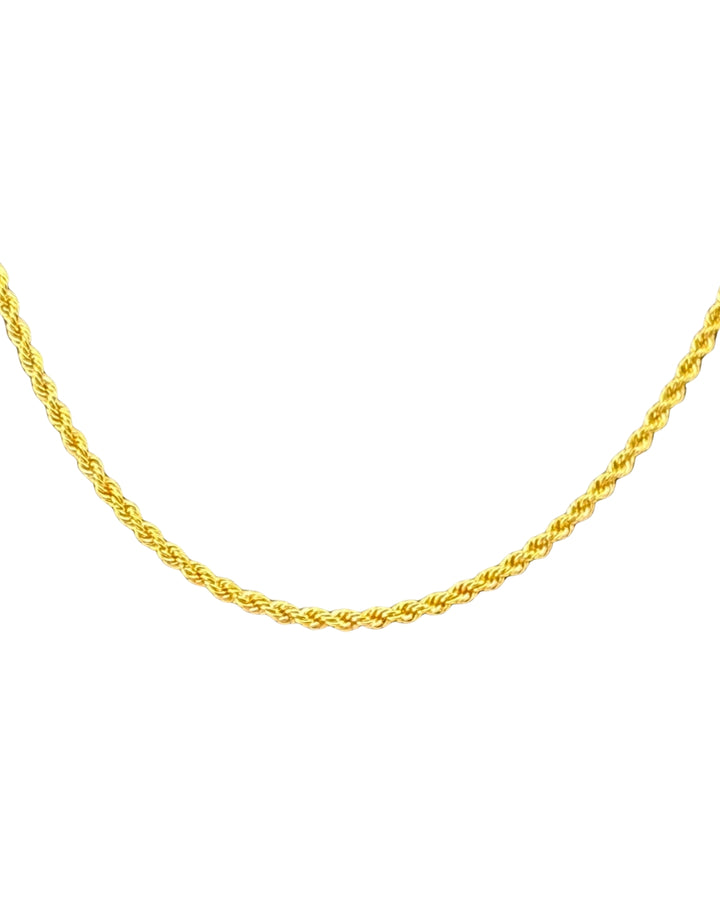 Detailansicht der gedrehten Gliederstruktur – Goldkette Tanab-e Tala in 18k Gelbgold