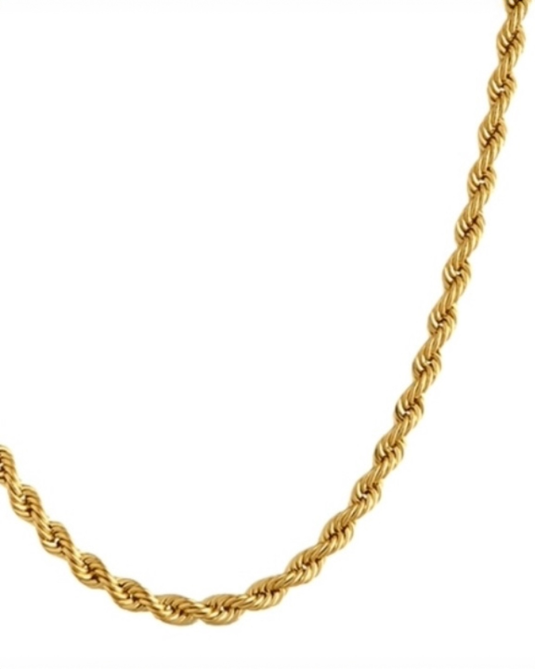 Detailansicht der gedrehten Gliederstruktur – Goldkette Tanab-e Tala in 18k Gelbgold