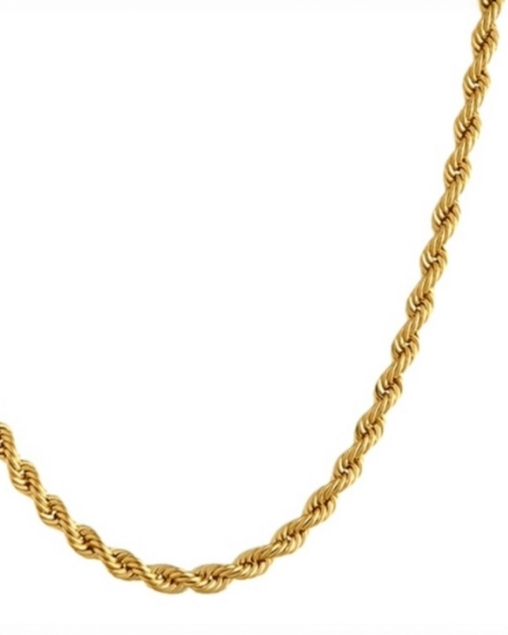Detailansicht der gedrehten Gliederstruktur – Goldkette Tanab-e Tala in 18k Gelbgold