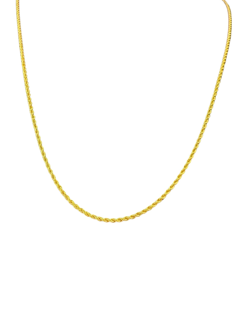 18k Goldkette im Kordeldesign – Modell Tanab-e Zarif, klassische Rundkordel mit feiner Drehung