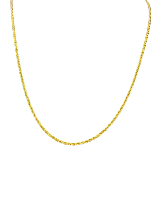 18k Goldkette im Kordeldesign – Modell Tanab-e Zarif, klassische Rundkordel mit feiner Drehung
