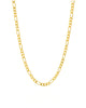 18 Karat Gold Halskette in klassischer Figaro-Kette, handgefertigter hochwertiger Goldschmuck, freigestellt vor weißem Hintergrund.