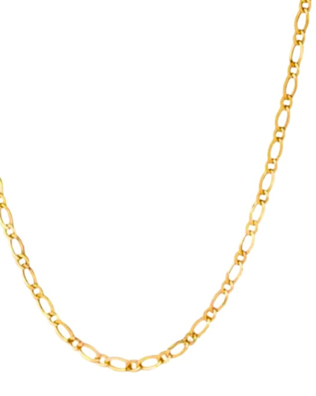 Detailaufnahme: eingliedrige Figaro-Kette aus 18k Gelbgold – polierte Glieder