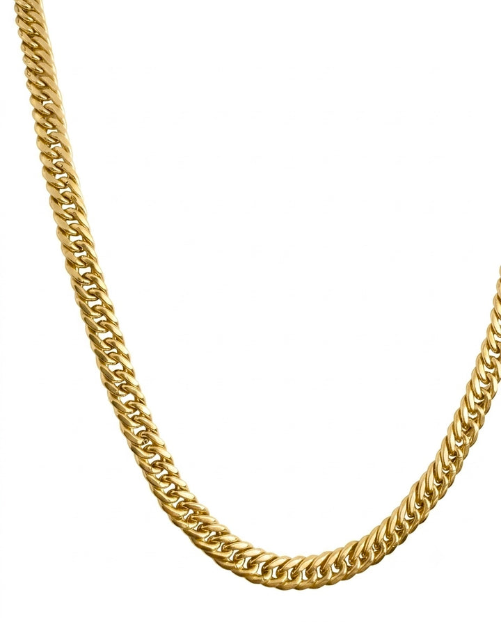 Detailaufnahme der kräftigen Glieder der 18k Gelbgold-Halskette