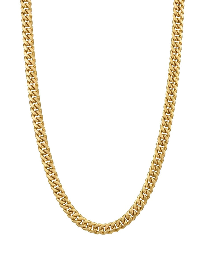 Flache Halskette aus 18k Gelbgold, 5 mm breit, verstellbar