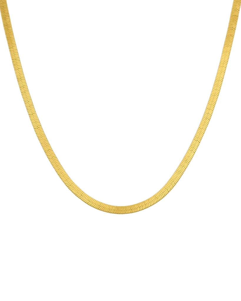 Halskette Gelbgold 18k – Zanjir-e Tighmahi Motevasset (Fischgrätenkette mittel)