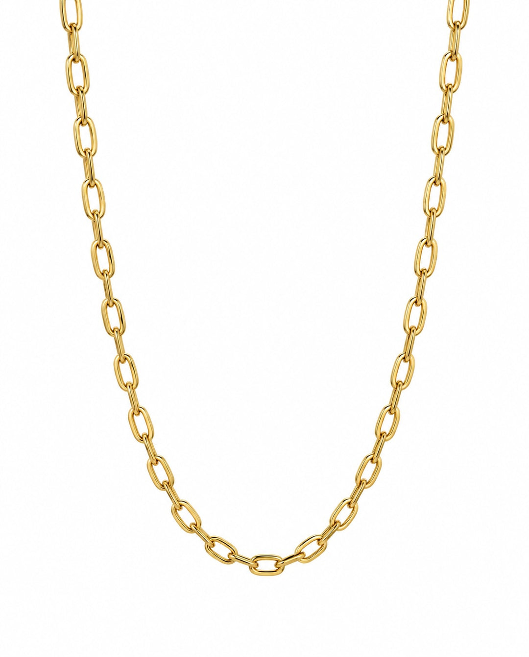 Gliederkette aus 18k Gelbgold, 4 mm breit, mit Karabinerverschluss