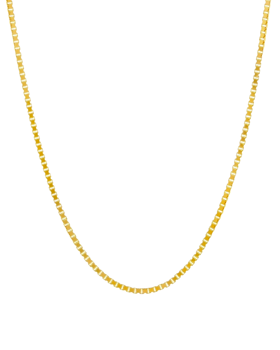 Venedig-Kette aus 18k Gelbgold – feine 1 mm breite Box Chain Kette mit quadratischen Gliedern, Länge wählbar