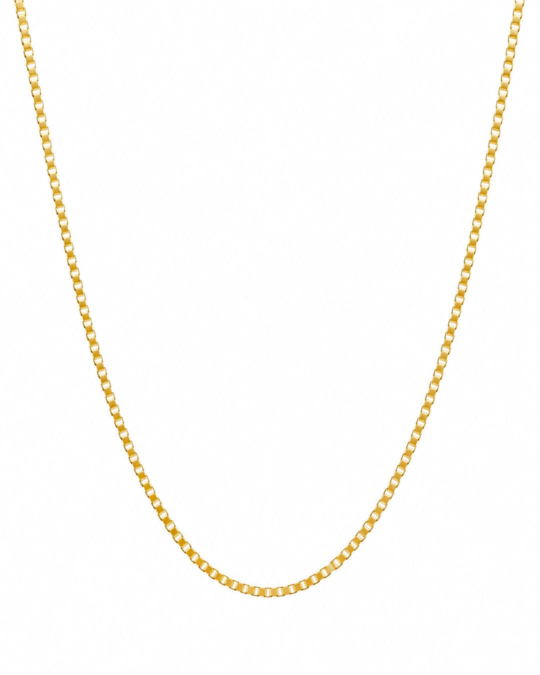 Venedig-Kette aus 18k Gelbgold – feine 1 mm breite Box Chain Kette mit quadratischen Gliedern, Länge wählbar