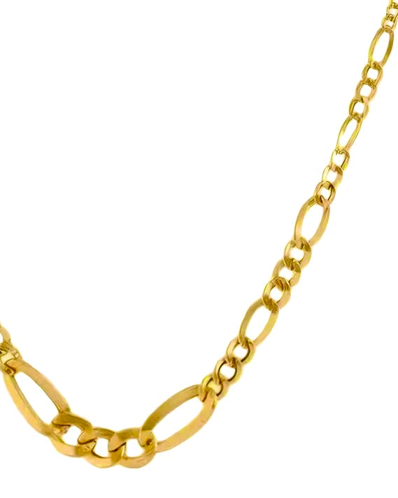 Detailansicht der Zanjir-e Figaro Conic – betonte Mittelglieder, 18k Gold, klassische Figaro-Struktur