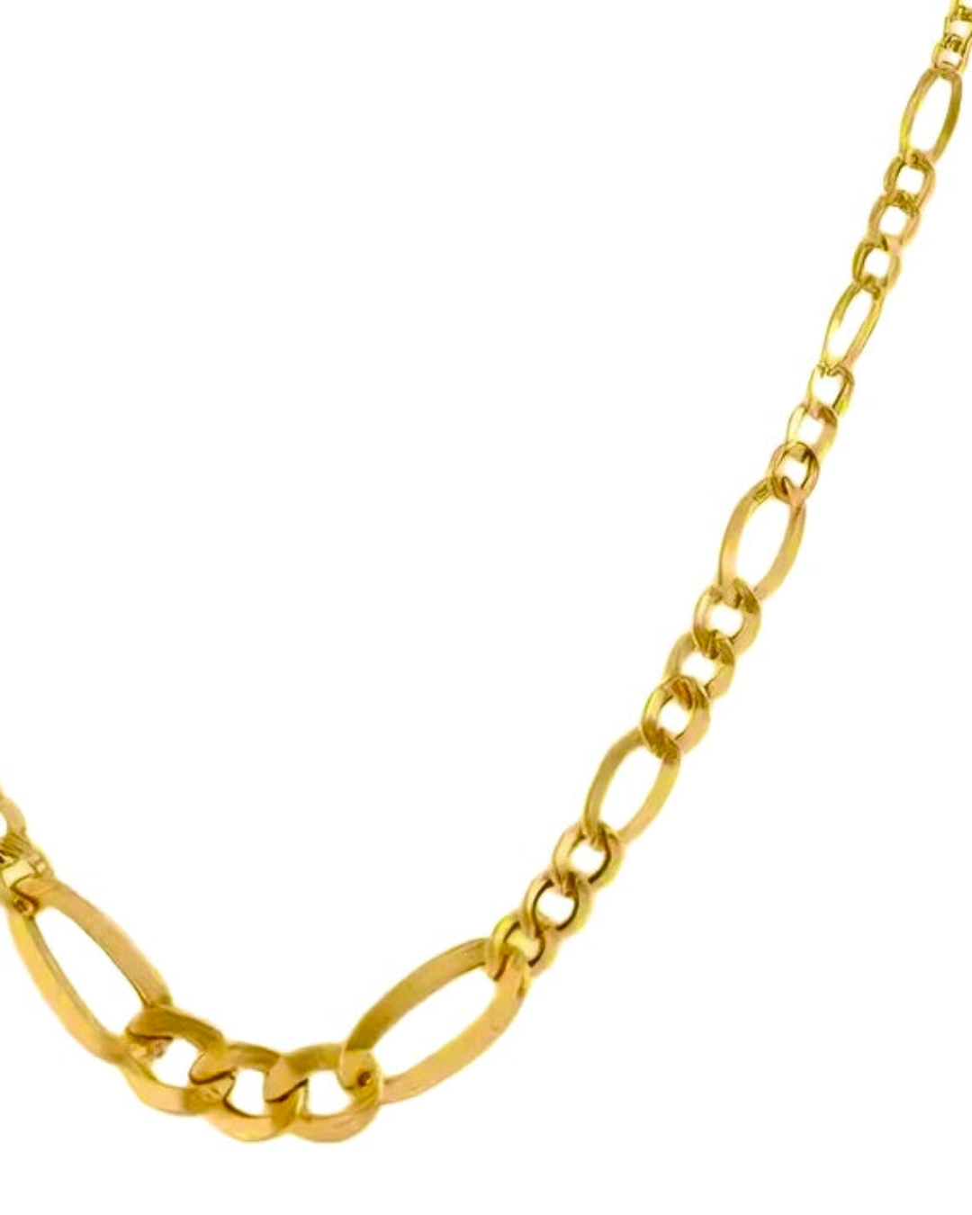 Detailansicht der Zanjir-e Figaro Conic – betonte Mittelglieder, 18k Gold, klassische Figaro-Struktur