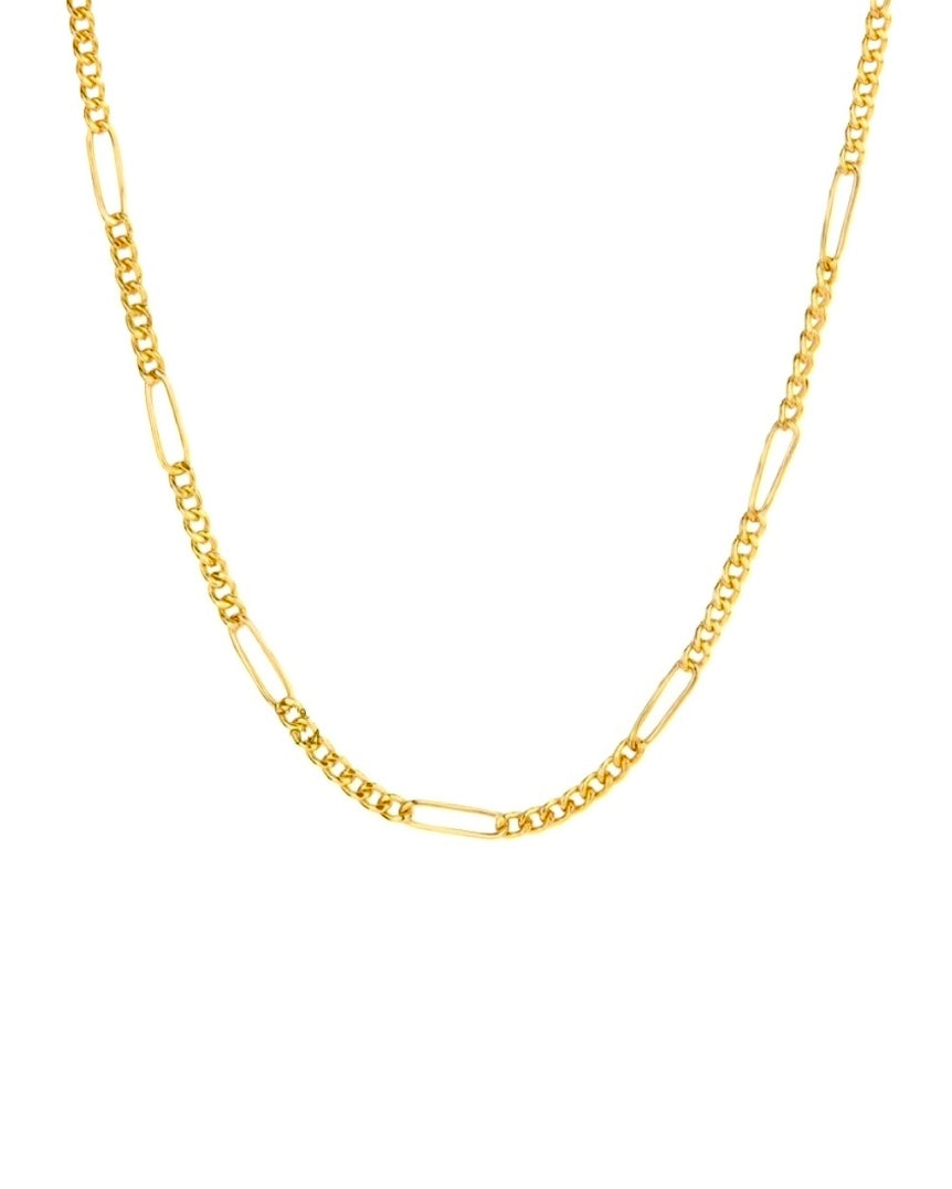 Figaro Kette – 18k Gold, freigestellt, frontales Produktbild