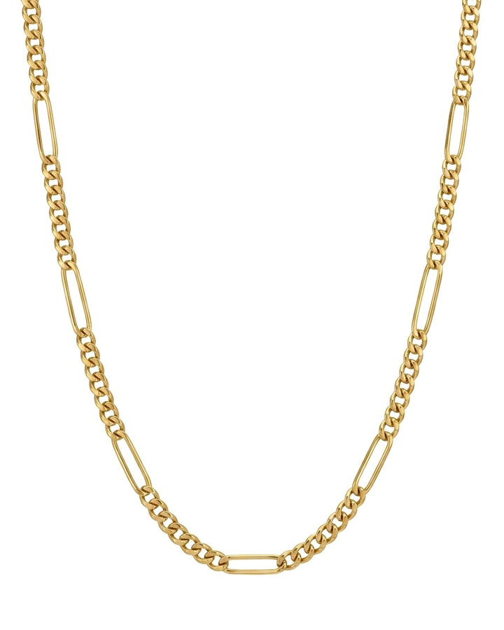 Figaro Kette – 18k Gold, freigestellt, frontales Produktbild