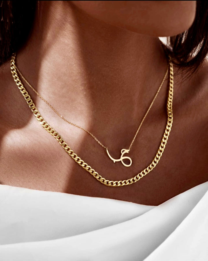 Halskette Gelbgold 18k – Zanjir-e Nima-Khodayan (Kette der Halbgötter), Panzerkette 4 mm breit, wahlweise 50 cm oder 60 cm lang – luxuriöser Unisex-Schmuck.