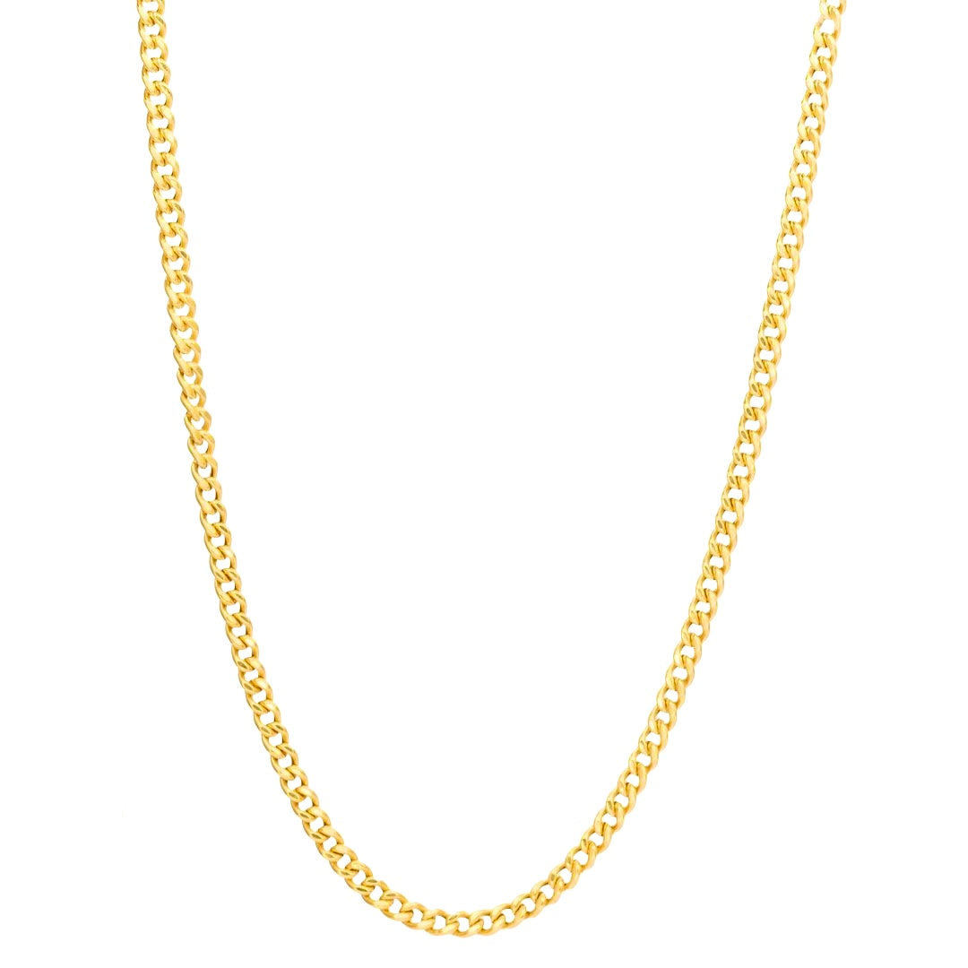 Produktbild einer Hochglanz-Panzerkette aus 18k Gelbgold – freigestellt