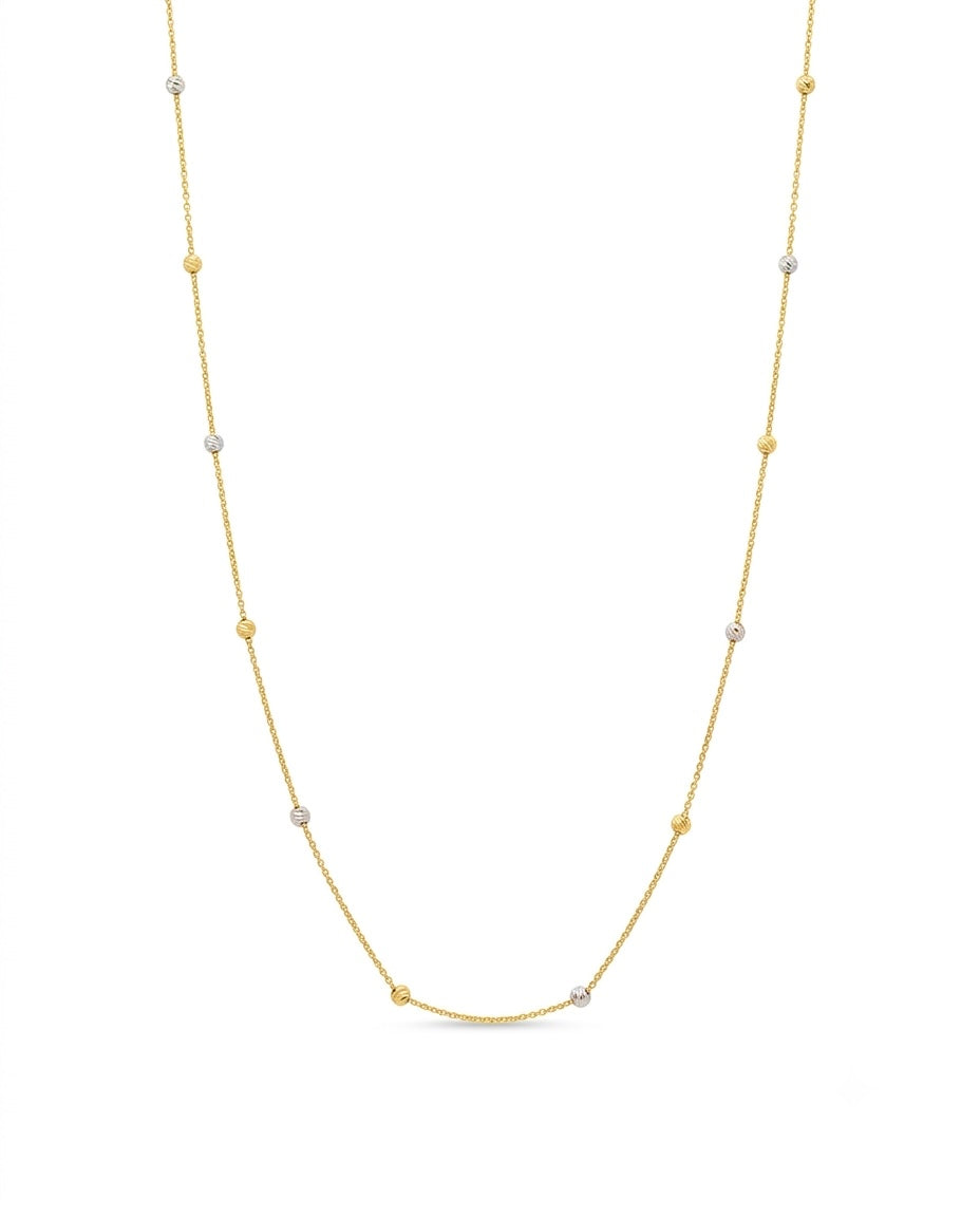 Halskette aus 18k Gold mit feinen Goldperlen – freigestelltes Produktbild