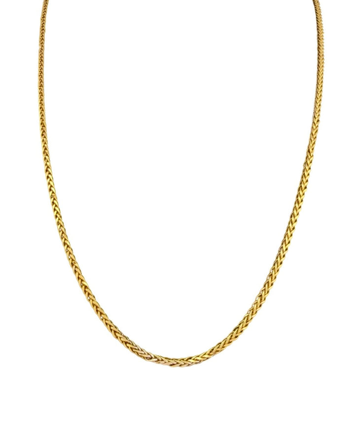 Lange zweifarbige 18k Goldkette mit Mirostruktur