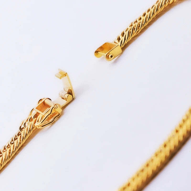 Sicherheitsverschluss der Talā-ye Tanideh – 18k Gold Spiegelpanzerkette, Halskette oder Armband, mit stabilem Clip-Verschluss