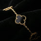 Armband Gelbgold 18k – Panj Shabdar-e Siyah (Fünf schwarze Kleeblätter)