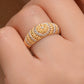 Ring Gelbgold & Weissgold 18k - Moj-e Tala (Goldene Welle)