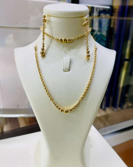 Ensemble Gelbgold 18k – Reshteh-ye Tanab-e Zarif (Zartes Kordelband)