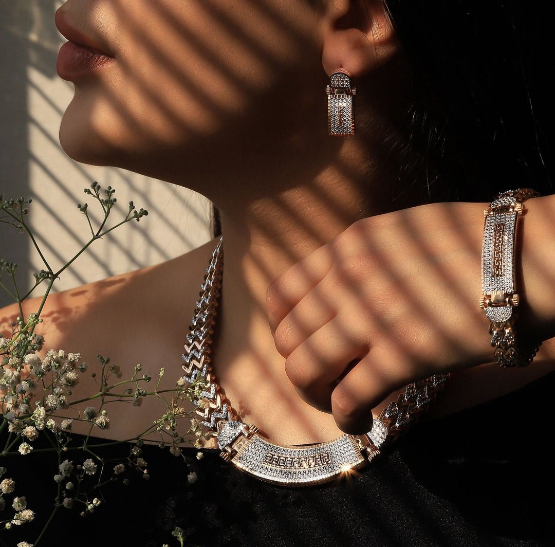 Ensemble Rosegold &amp; Weissgold 18k – Zargh-o-Bargh (Glamour)