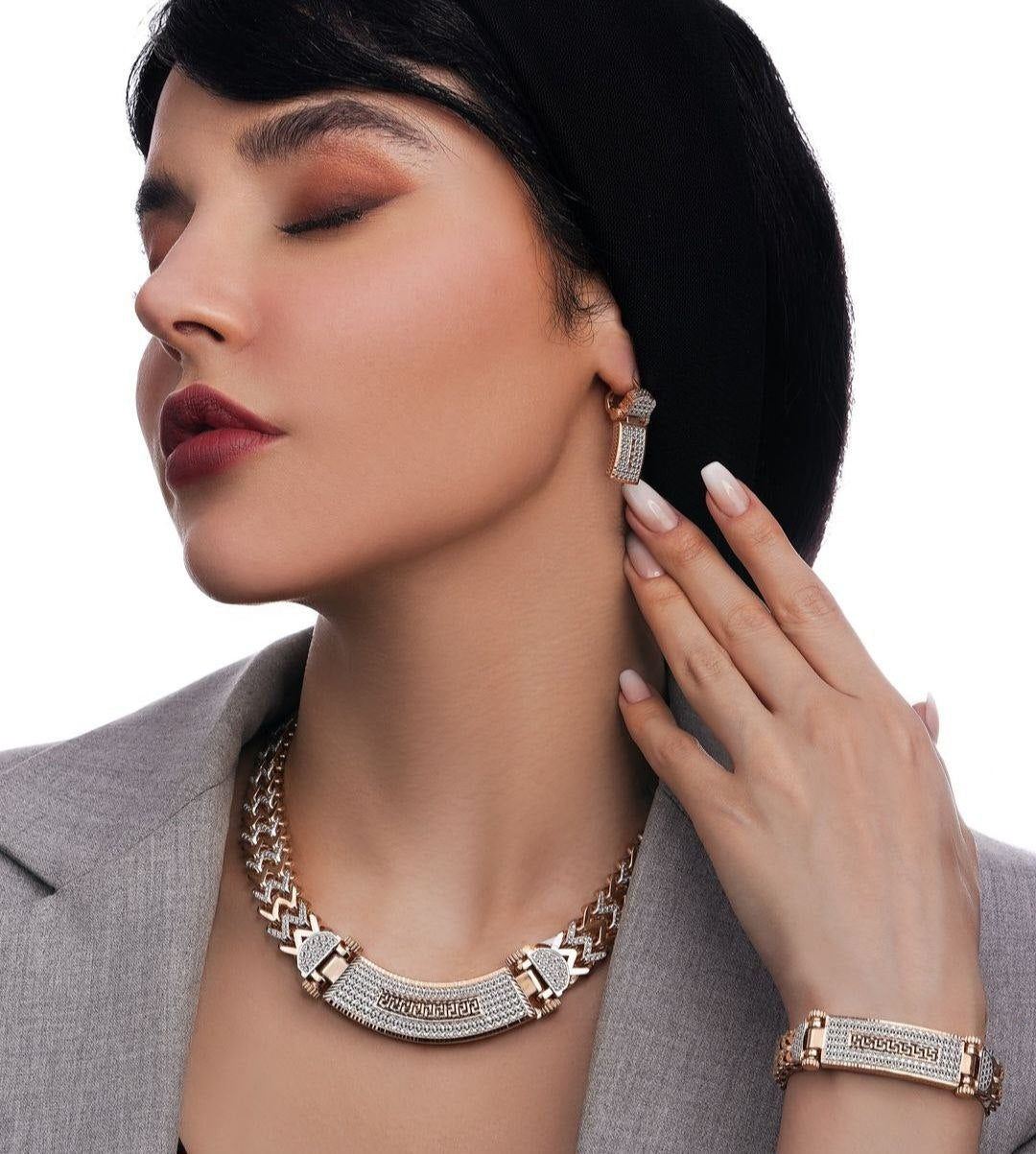 Ensemble Rosegold &amp; Weissgold 18k – Zargh-o-Bargh (Glamour)