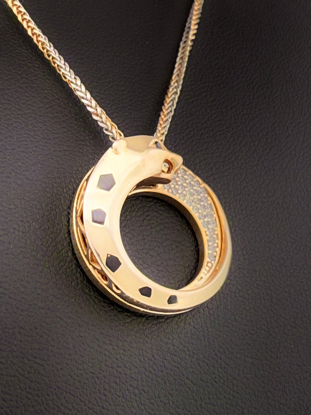 Ensemble Anhänger &amp; Ohrringe Gelbgold 18k - Palang-e Mah (Mondpanther)
