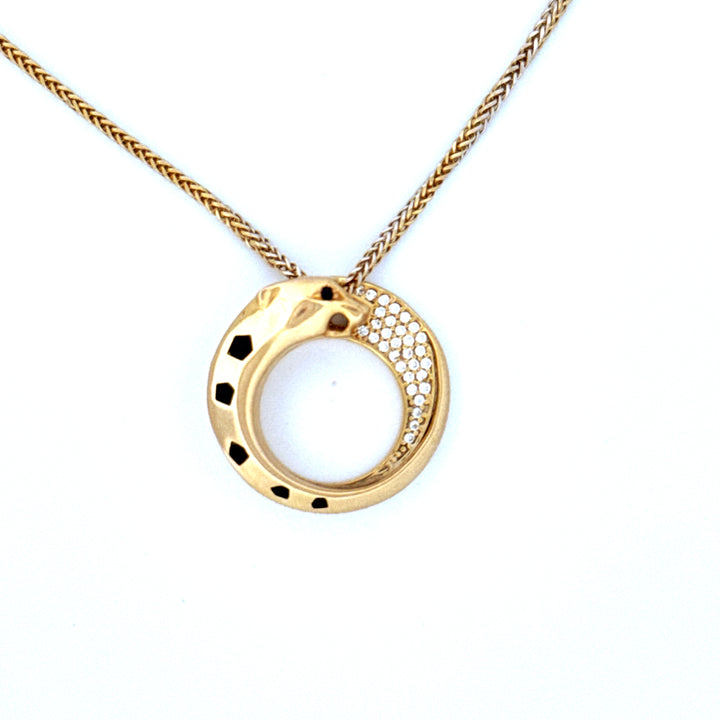 Ensemble Anhänger &amp; Ohrringe Gelbgold 18k - Palang-e Mah (Mondpanther)