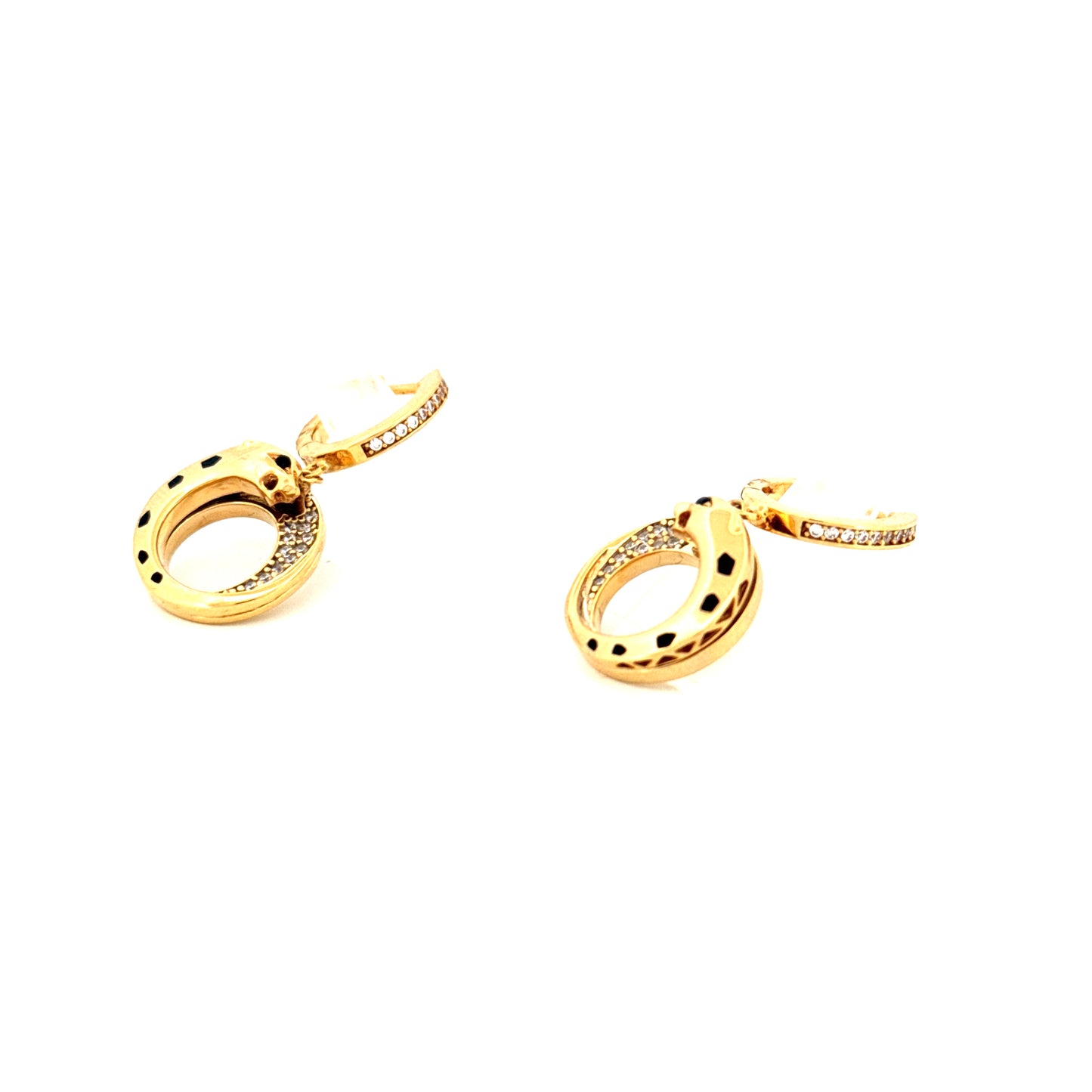 Ensemble Anhänger & Ohrringe Gelbgold 18k - Palang-e Mah (Mondpanther)