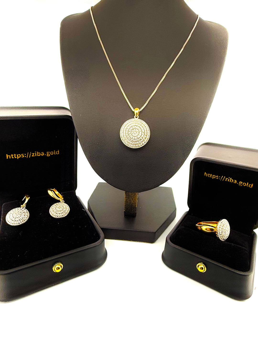Schmuckset Gelb- &amp; Weissgold 18k - Chatr (Schirm)