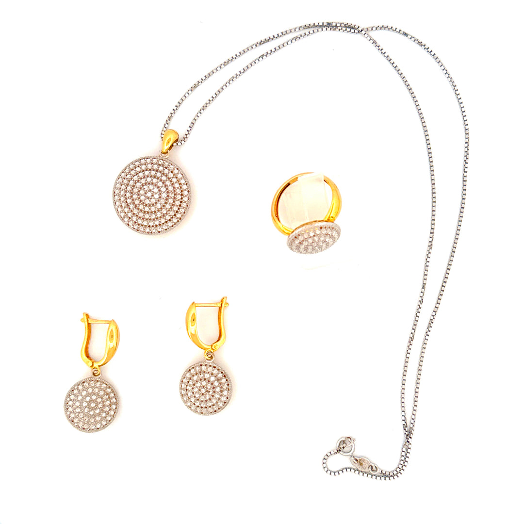 Schmuckset Gelb- &amp; Weissgold 18k - Chatr (Schirm)
