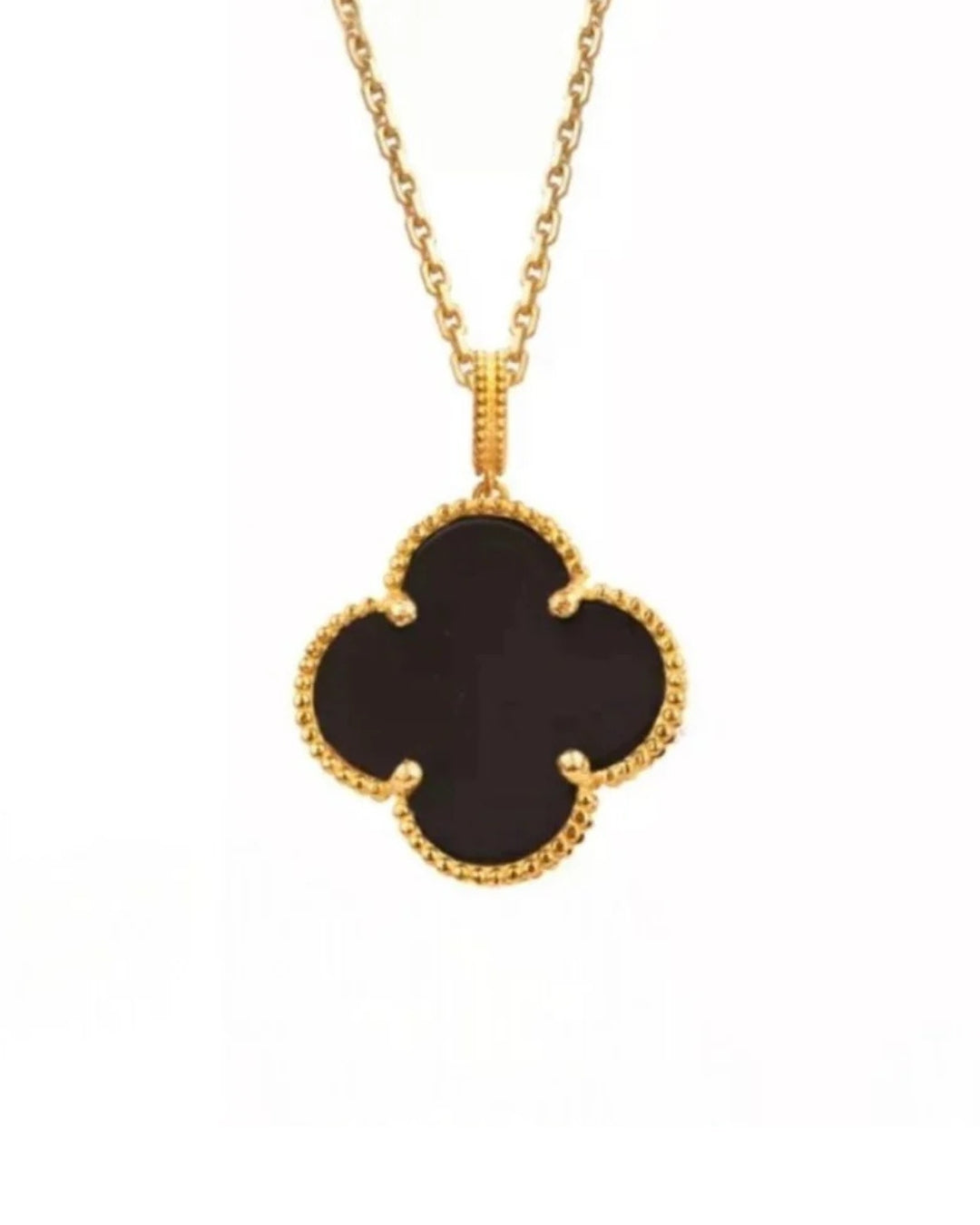 Kundenbestellung: Halskette Gelbgold 18k – Barg-e Onyx (Onyxblatt)