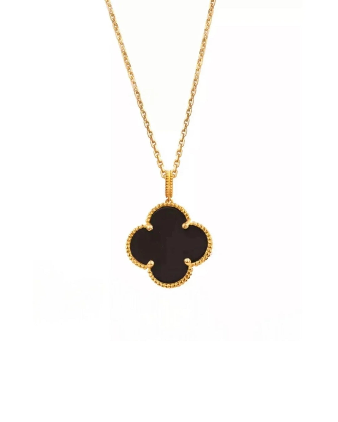 Kundenbestellung: Halskette Gelbgold 18k – Barg-e Onyx (Onyxblatt)