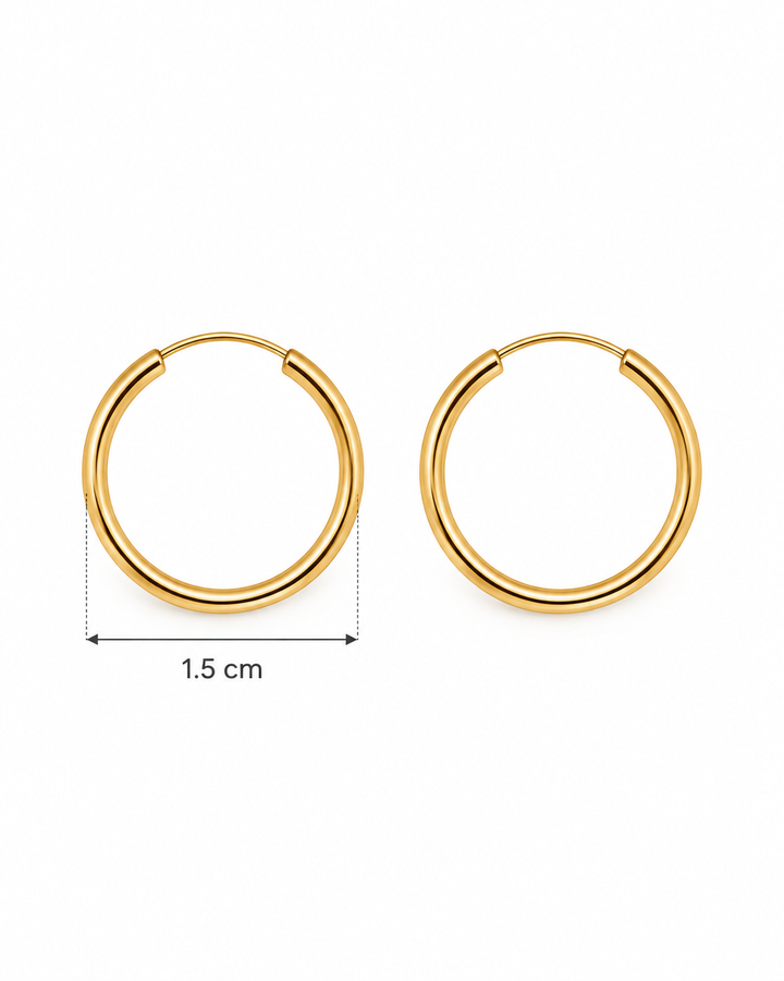 Ohrringe (Creolen) Gelbgold 18k – Halqeh-ye Zarif (Feiner Kreis)