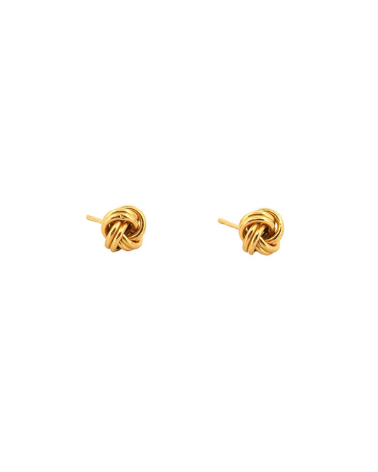 Ohrstecker aus 18k Gelbgold im Knotenmotive-Design, 8 mm, freigestelltes Produktbild