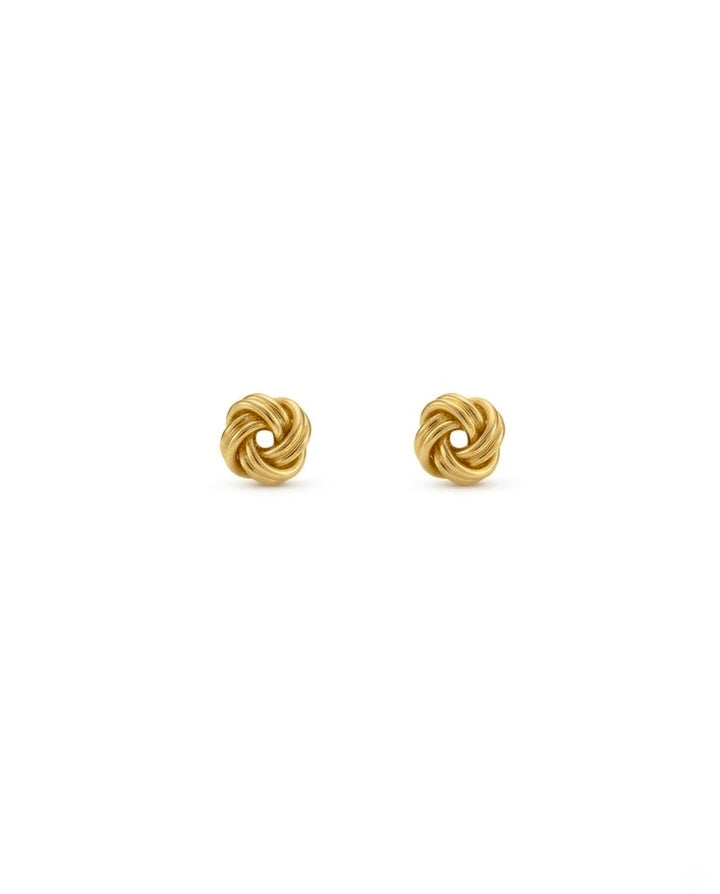 Ohrstecker aus 18k Gelbgold im Knotenmotive-Design, 8 mm, freigestelltes Produktbild