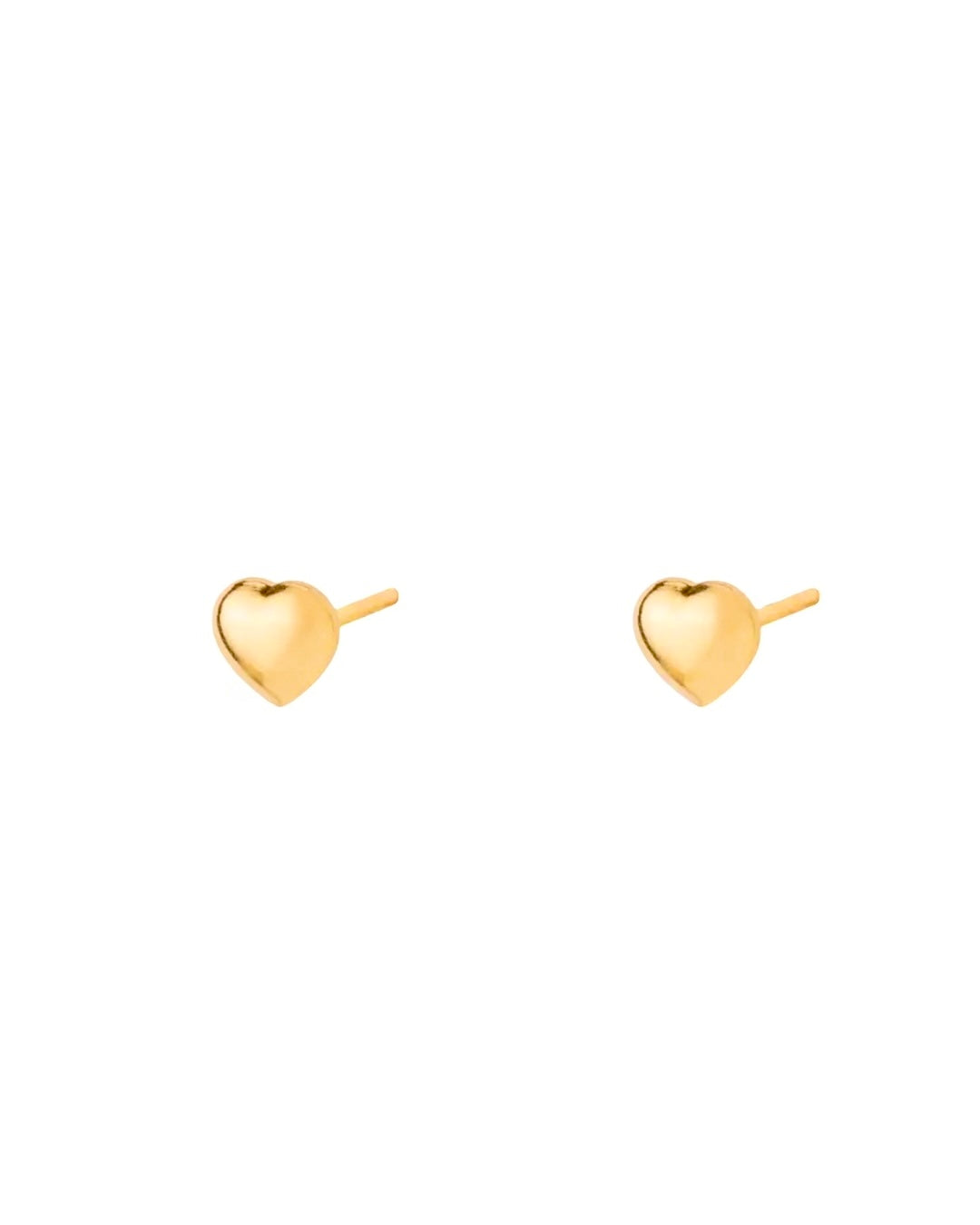 Ohrstecker aus 18k Gelbgold in kleiner Herzform, freigestelltes Produktbild