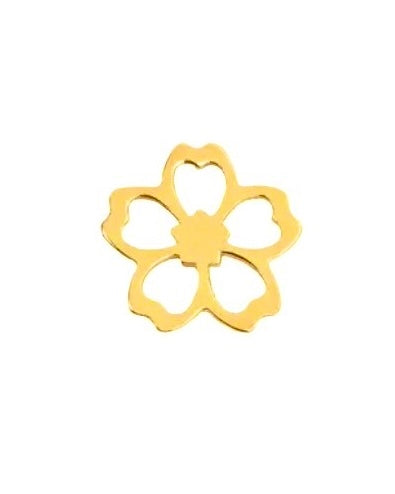 Herzblüten-Ohrstecker aus Gelbgold – Nahaufnahme