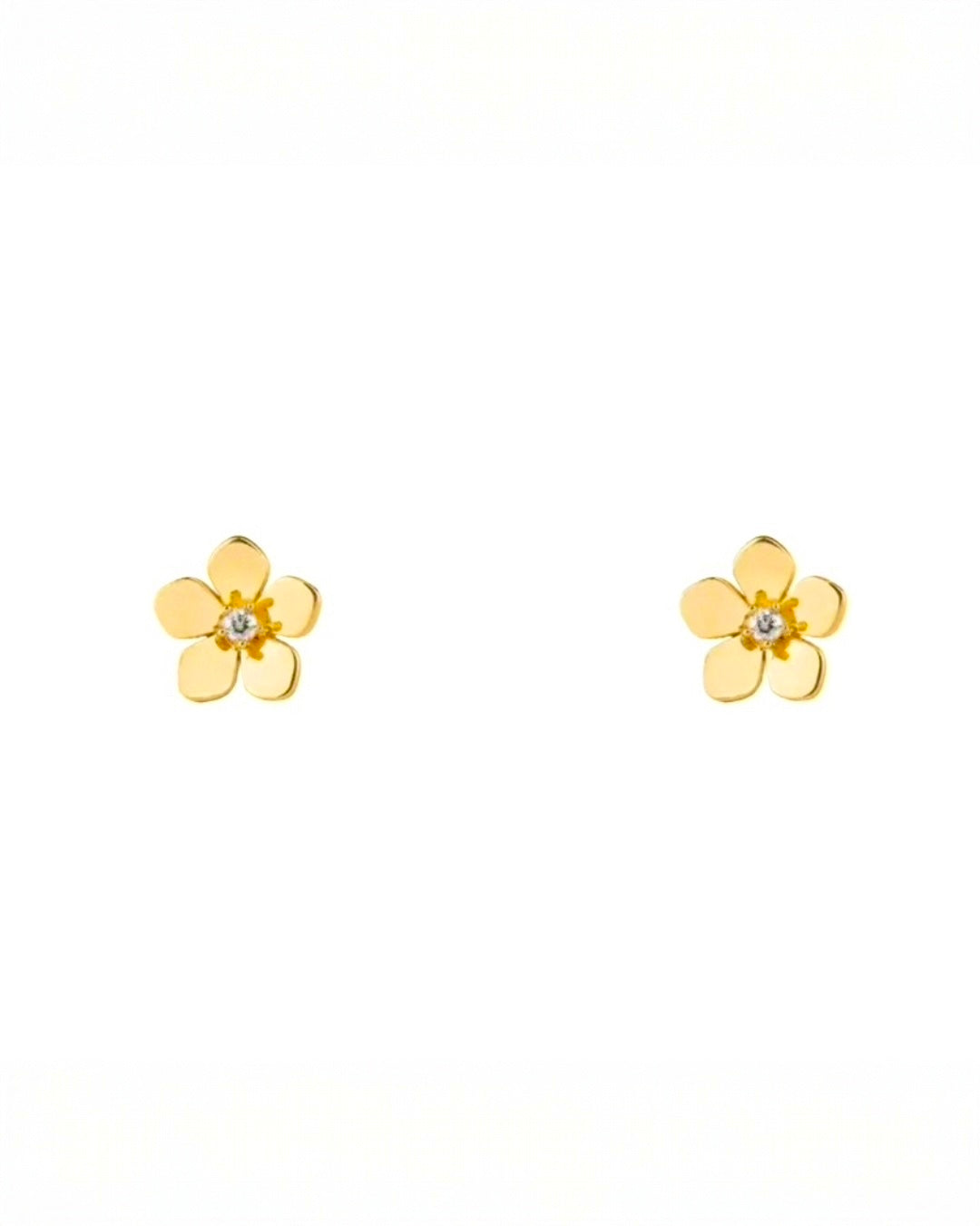 18k Gold-Blütenohrstecker – freigestelltes Produktbild.
