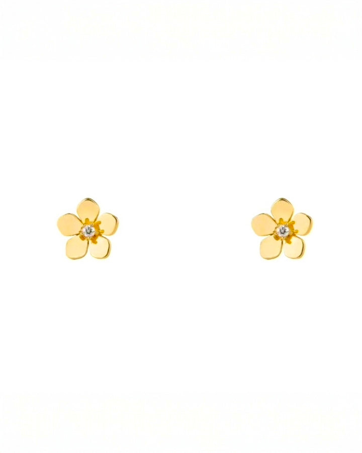 18k Gold-Blütenohrstecker – freigestelltes Produktbild.
