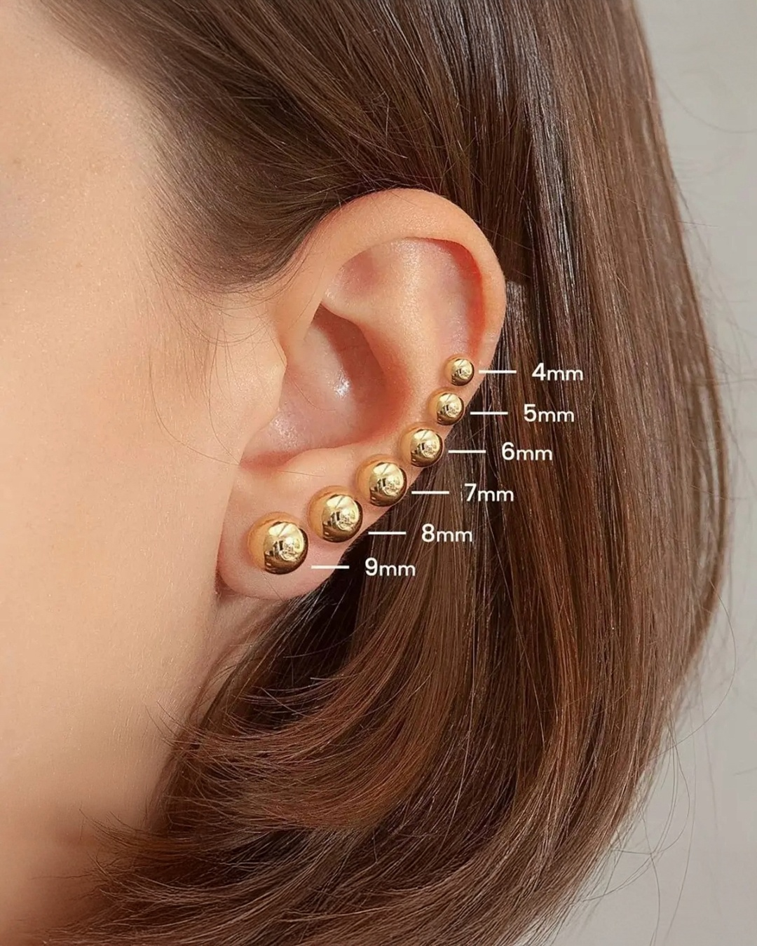 Ohrstecker Gelbgold 18k – Gole Tala Khord (Kleine Goldkugel)