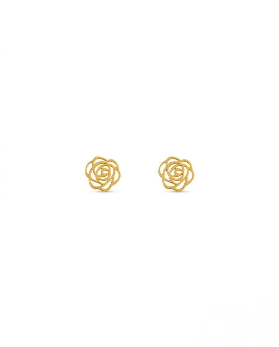 Produktbild Ohrstecker aus 18k Gelbgold in Rosenform – freigestellt