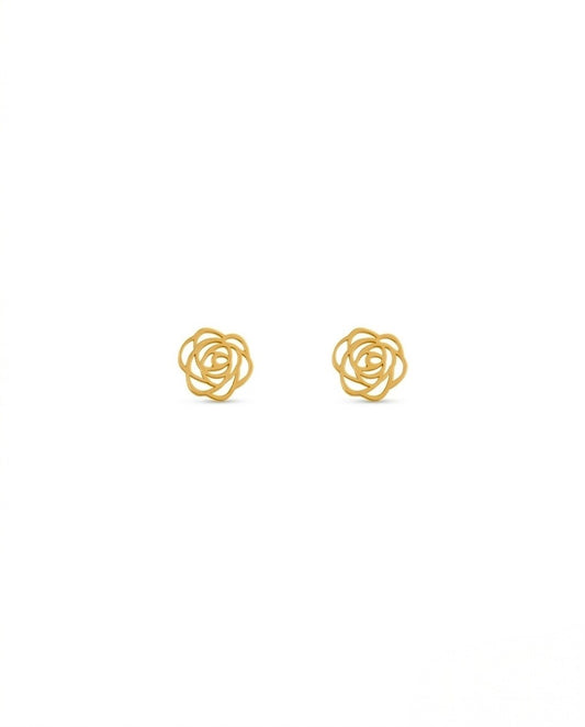 Produktbild Ohrstecker aus 18k Gelbgold in Rosenform – freigestellt