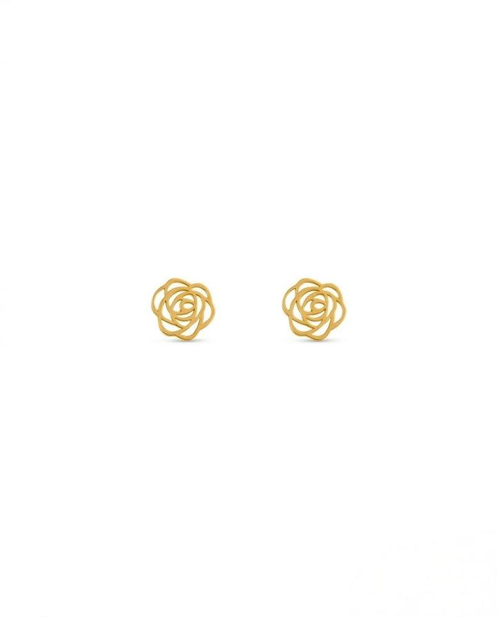 Produktbild Ohrstecker aus 18k Gelbgold in Rosenform – freigestellt
