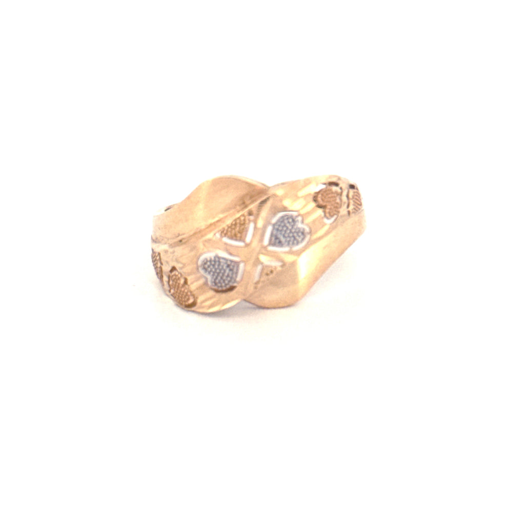 Ring Gelbgold & Weissgold 18k – Delhā-ye Rangārang (Herzen in Farbe)