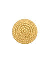 Runder Ringkopf aus 18k Gelbgold mit diamantierter, facettenreicher Oberfläche und kreisförmigem Muster. Funkelnd, elegant und kunstvoll verarbeitet.