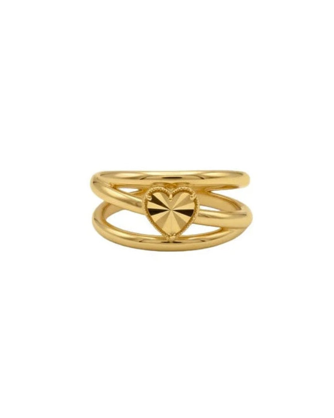 Ring aus 18k Gelbgold mit offenem Design und Herzmotiv