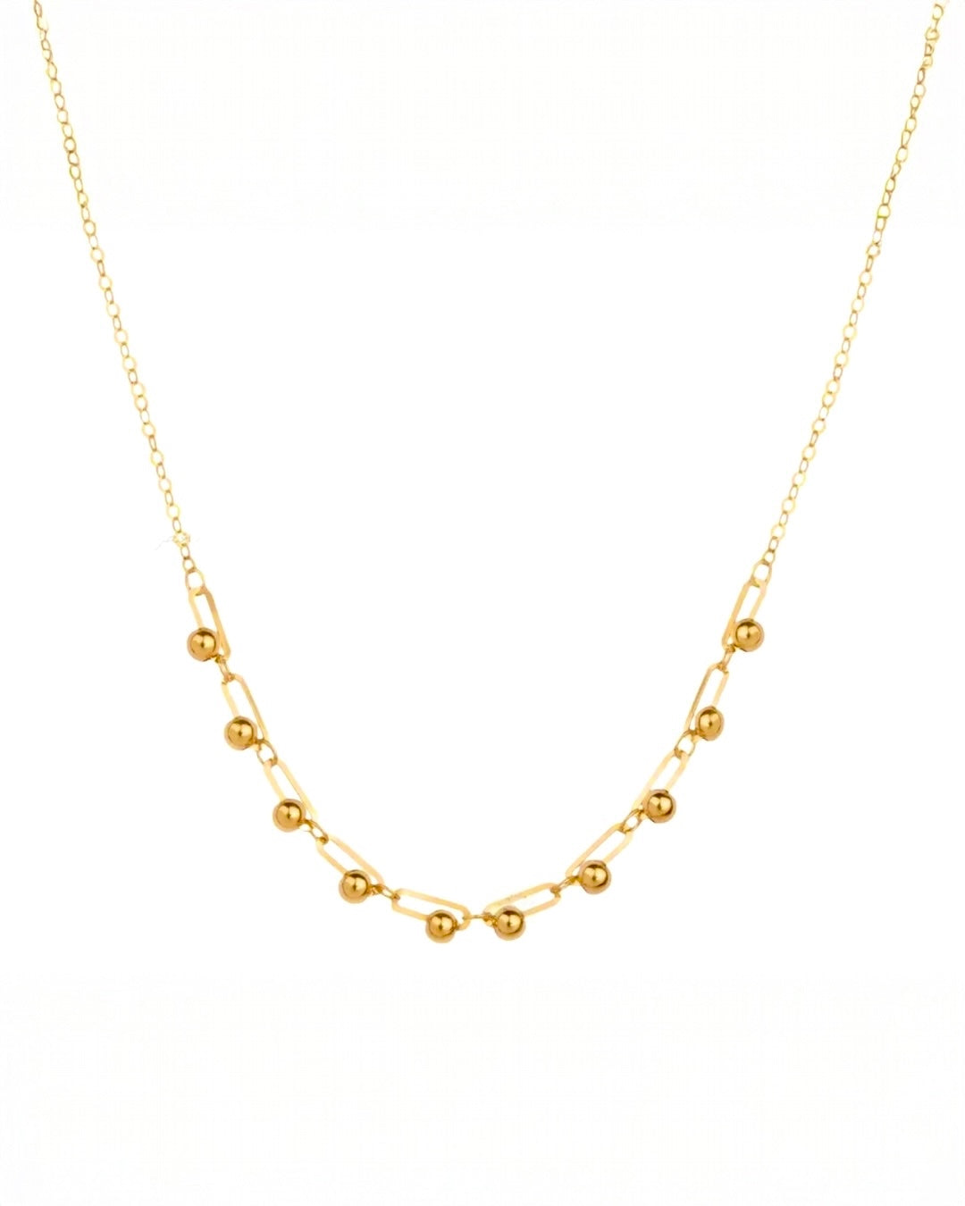 Halskette Gelbgold 18k - Zanjir-e Morvarid-o-Khatti (Perlen und Linien)