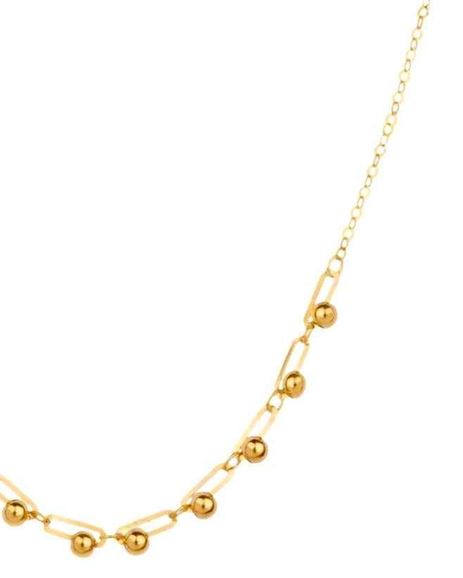 Halskette Gelbgold 18k - Zanjir-e Morvarid-o-Khatti (Perlen und Linien)